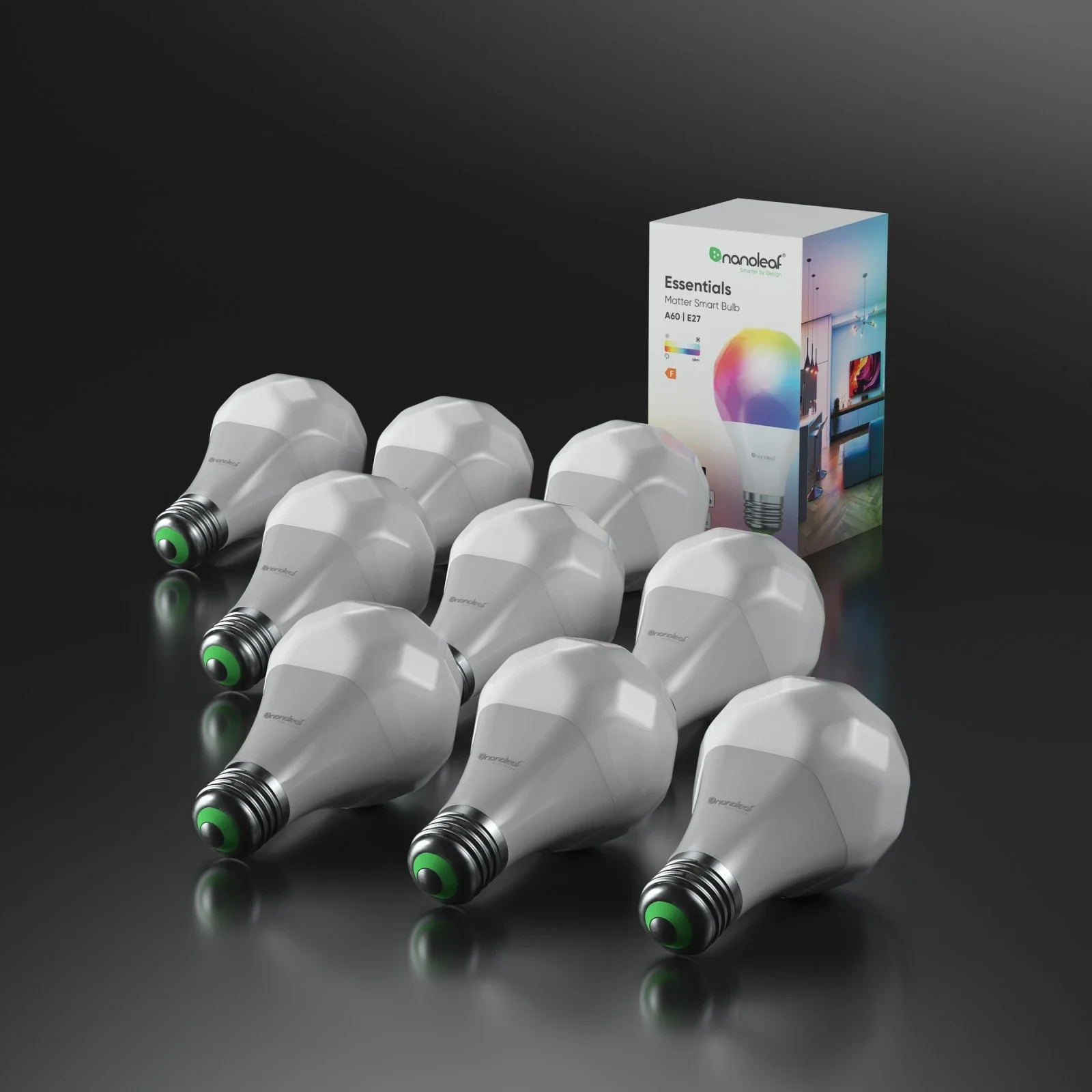 Nanoleaf Essentials Smart A19 Bulb B22 UK 9PK