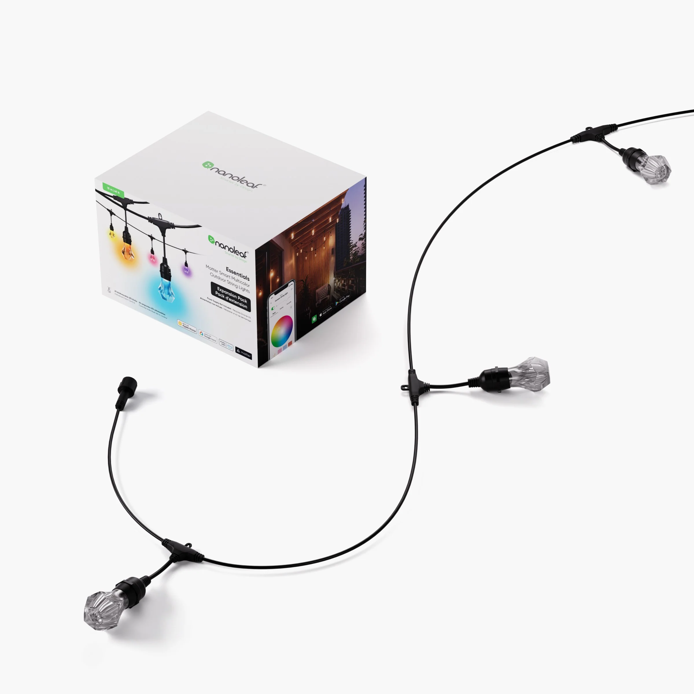 Matter Smart Multicolor Outdoor String Lights Expansion Pack 49ft (15m) - Image 7